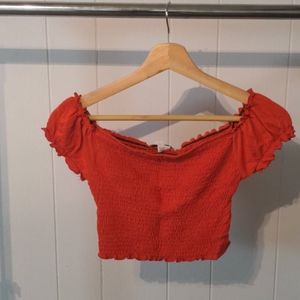 Rouched Slinky Off the Shoulder Top